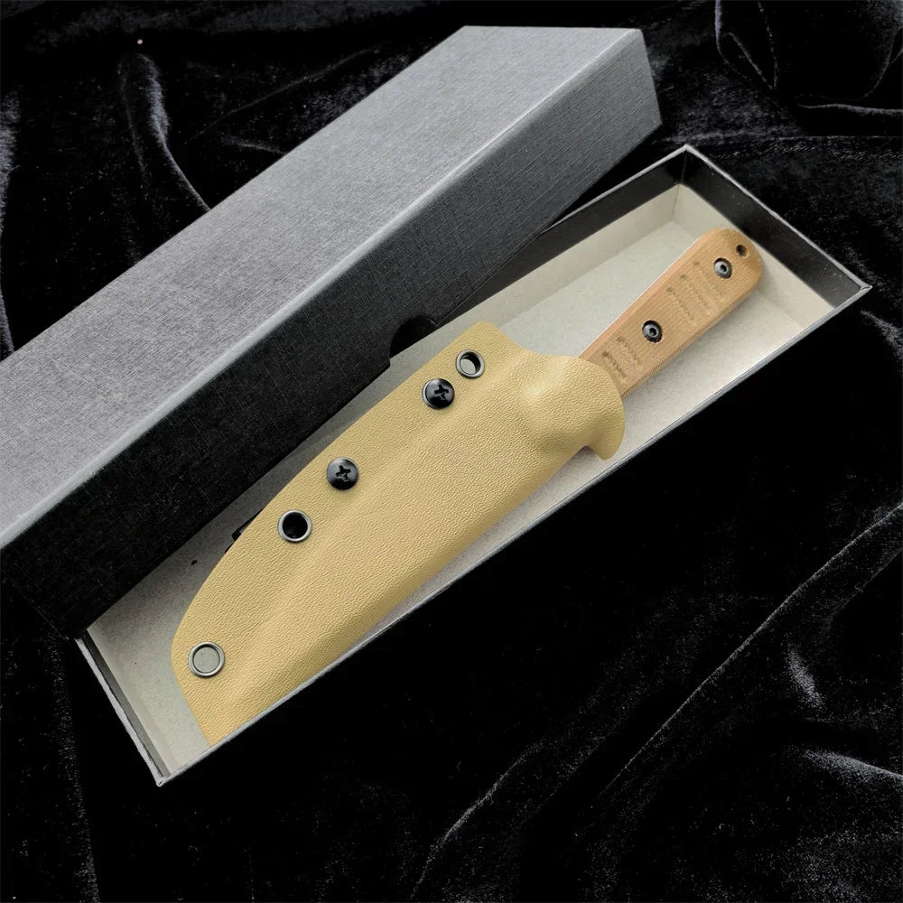 Tactical Fixed Blade Knife with Kydex Sheath - Features 8Cr13MoV Steel and G10 Handle for Outdoor, Combat, and Hunting Use