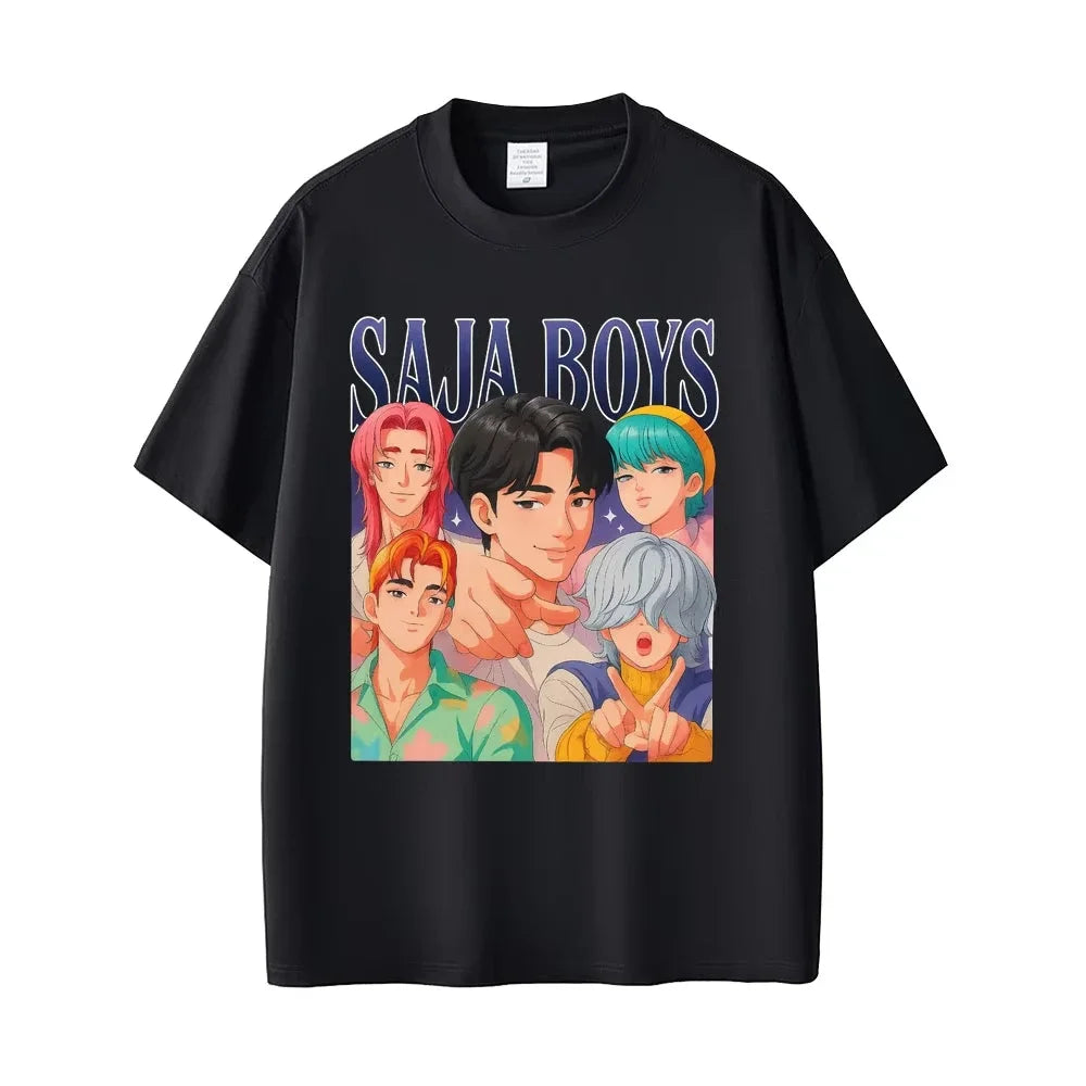 Movie KPop Demon Hunters T-shirt Rumi Mira Zoey T Shirts Saja Boys Tshirt Derpy Tiger T-shirts Men Women Fashion Casual T Shirt