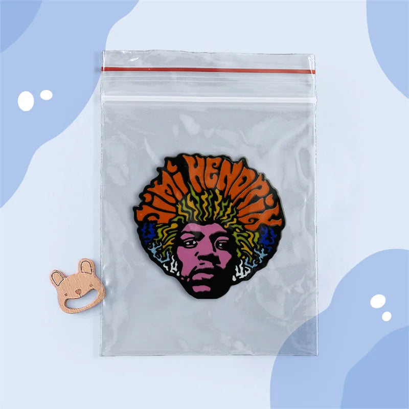 Rock Singer Jimi Hendrix Badge Great Electric Guitarist Lapel Pin Hip Hop Punk Jewelry Fan Collection