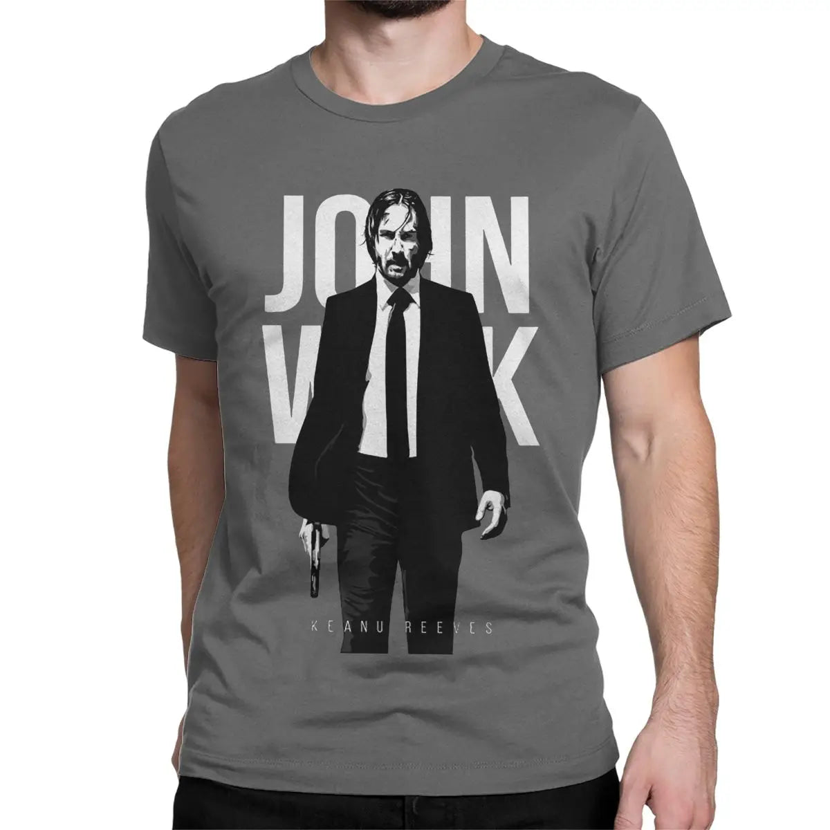 Vintage John Wick Movie T-Shirts Men Women Crew Neck Pure Cotton T Shirt Short Sleeve Tee Shirt 4XL 5XL Tops