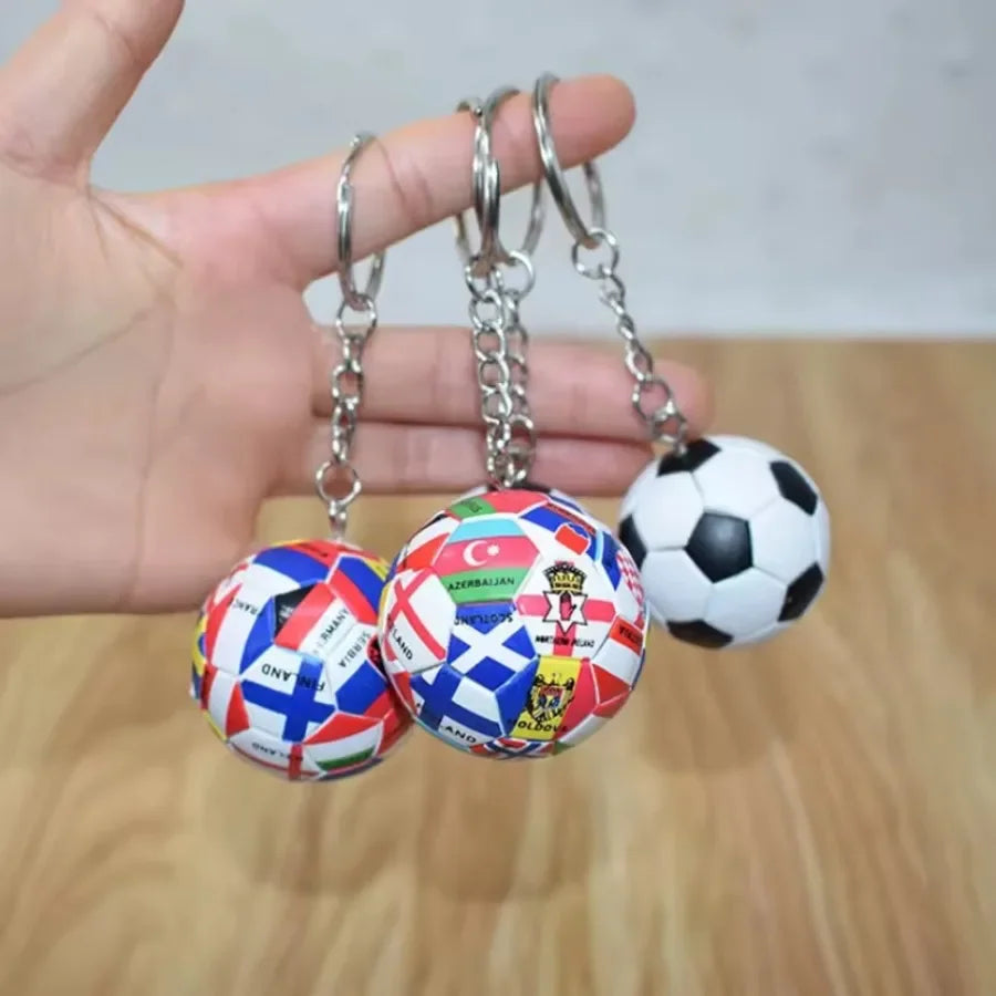 3D Sports Football Keychains Plastic Souvenirs PVC Keyring Men Soccer Fans Keychain Pendant Bag Hanging Decoration Fans Gift