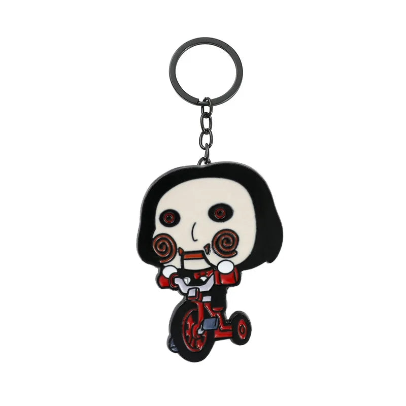 Horror Movie Characters Keychain Jason Freddy Michael Chucky Pennywise Enamel Metal Key Ring Bag Accessories for Women Men Gift