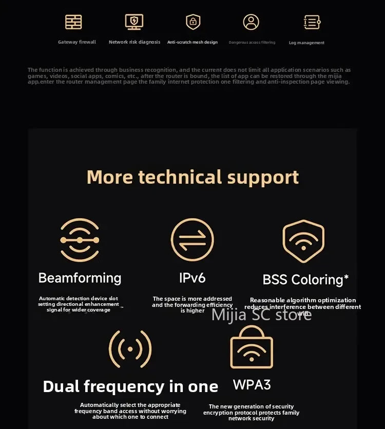 Xiaomi Mijia Router BE6500 WiFi 7 6500M Full 2.5G Network Port 4-core Qualcomm Processor loT Smart Linkage Network Security Home