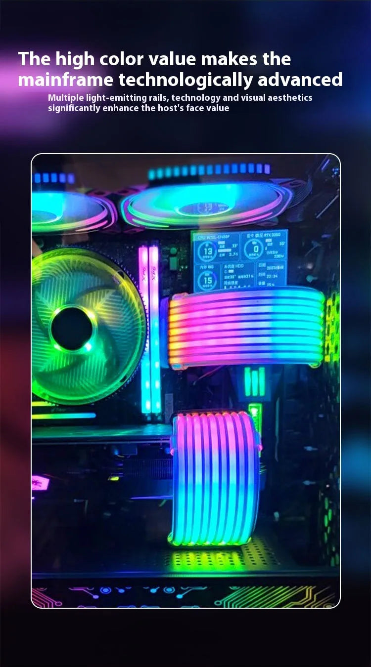 5V 3Pin ARGB Sync PC Cable 8/24PIN Motherboard Power Extension Cable Flexible LED Strip Light DIY Kit for Computer Power Supply