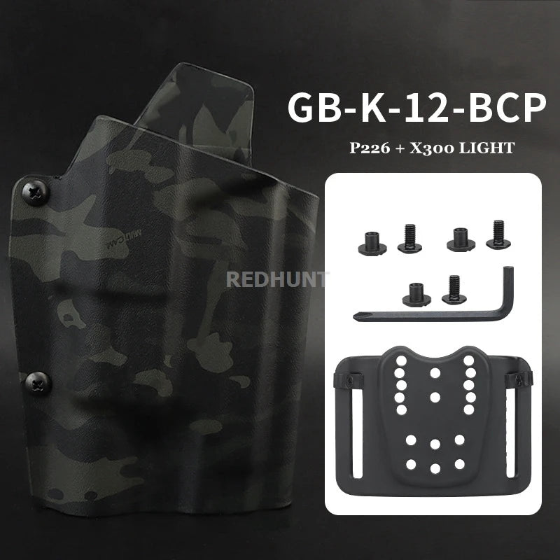 Hunting Gun Holster Kydex Pistol Case Light TLR-1 X400 X300 XC1 Bearing Waist Gun Bag for G17/19/19X/45/43/43X/20/29