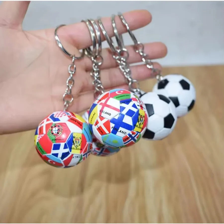 3D Sports Football Keychains Plastic Souvenirs PVC Keyring Men Soccer Fans Keychain Pendant Bag Hanging Decoration Fans Gift
