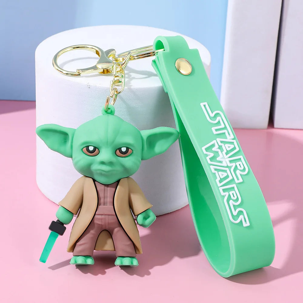 Star Wars Keychain Master Yoda Keyring for Backpack Schoolbag Decor Keyholder Trinket Kids Toys Gifts Accessories
