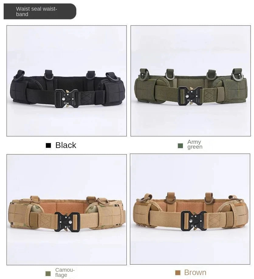 The Tactical Belt Is Made Of Molle Nylon Fabric And Has A Metal Buckle, Making It Suitable For Outdoor Sports And Hunting Belts