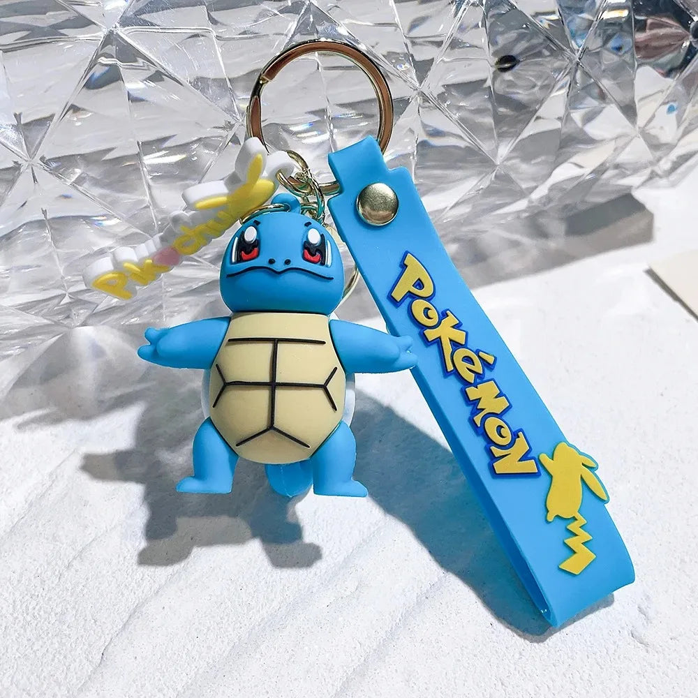 New Pokemon Pikachu Keychain Anime Cartoon Key--Chain Charmander Psyduck Fashion Keyring Pendant Accessories Toys--Kids Gifts