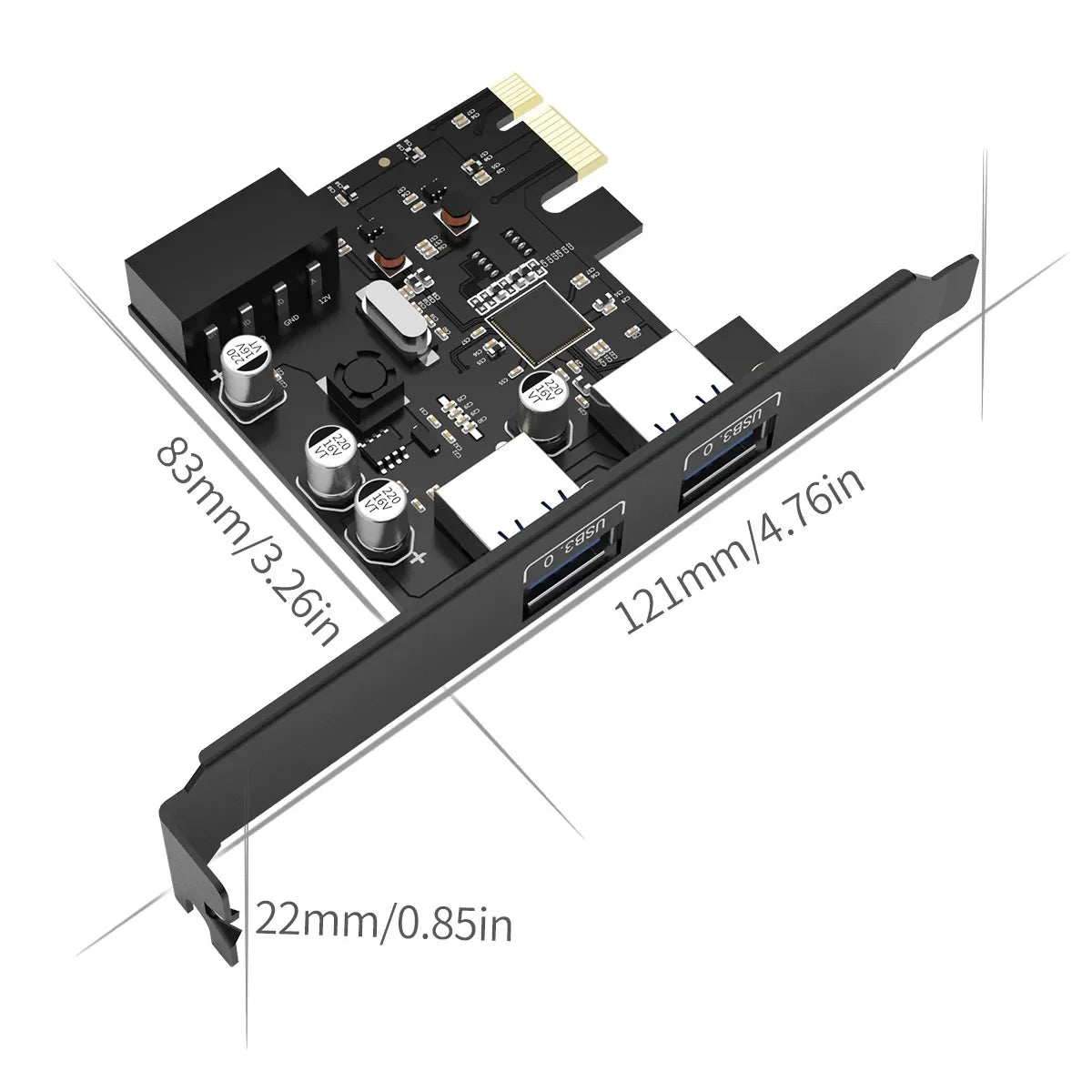 ORICO PCI Express Expansion Card USB 3.0 PCI-E 2 Port 15 Pin SATA to Big 4 Pin Interface 5 Gbps Speed For Computer Components