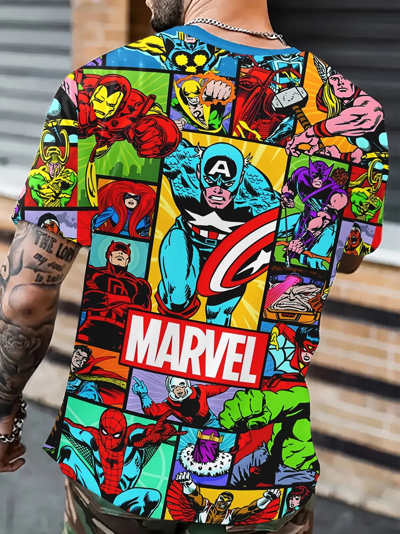 Marvel Heroes T-Shirt Graphic Tee Funny Slogan Letter 3D Print Casual Clothing Vintage Designer Summer New Independence Day Tee