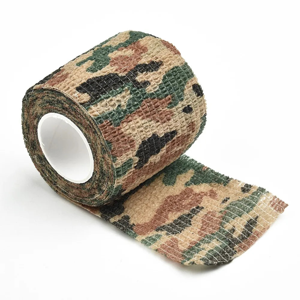 Hand Tool Camo Form Reusable Self Cling Camo Hunting Rifle Provide Insulation Fabric Tape Wrap Polyester Camouflage Equipment