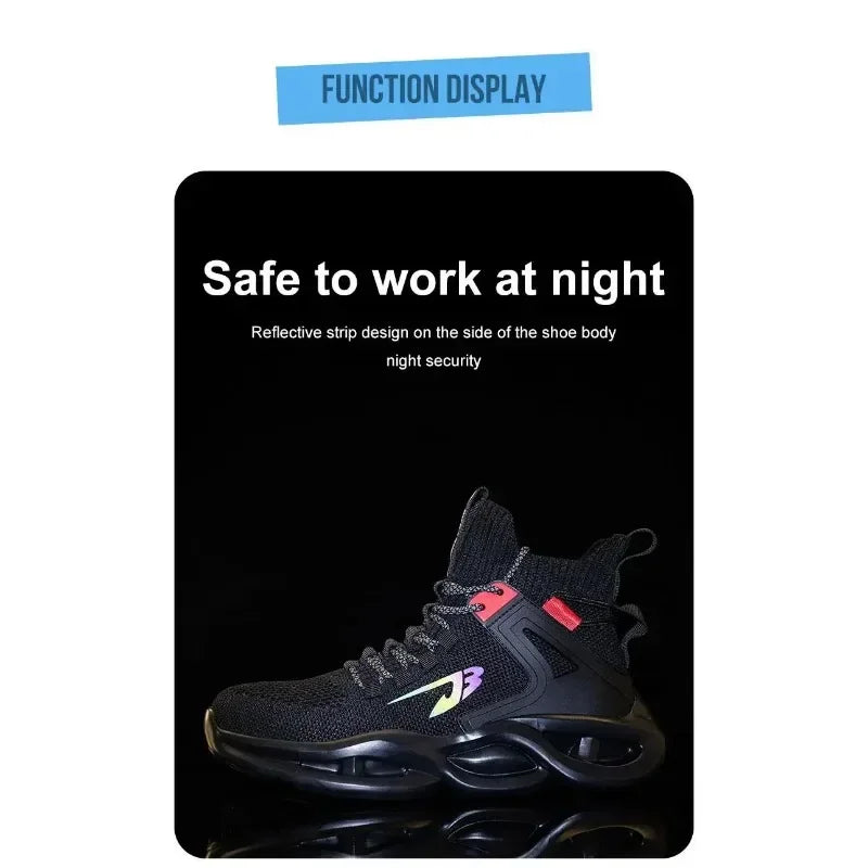 Tactical Boots for Man Breathable Work Safety Boots with Steel Toe Fashion Work Shoes Men Anti-stab Anti-smash Sneaker
