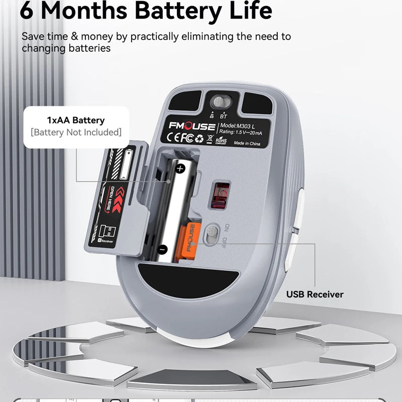 Xiaomi M303L Bluetooth Wireless Mouse 2.4G Dual Mode 1600 DPI Silent Tablet Notebook PC Office Portable Mouse For Android ios