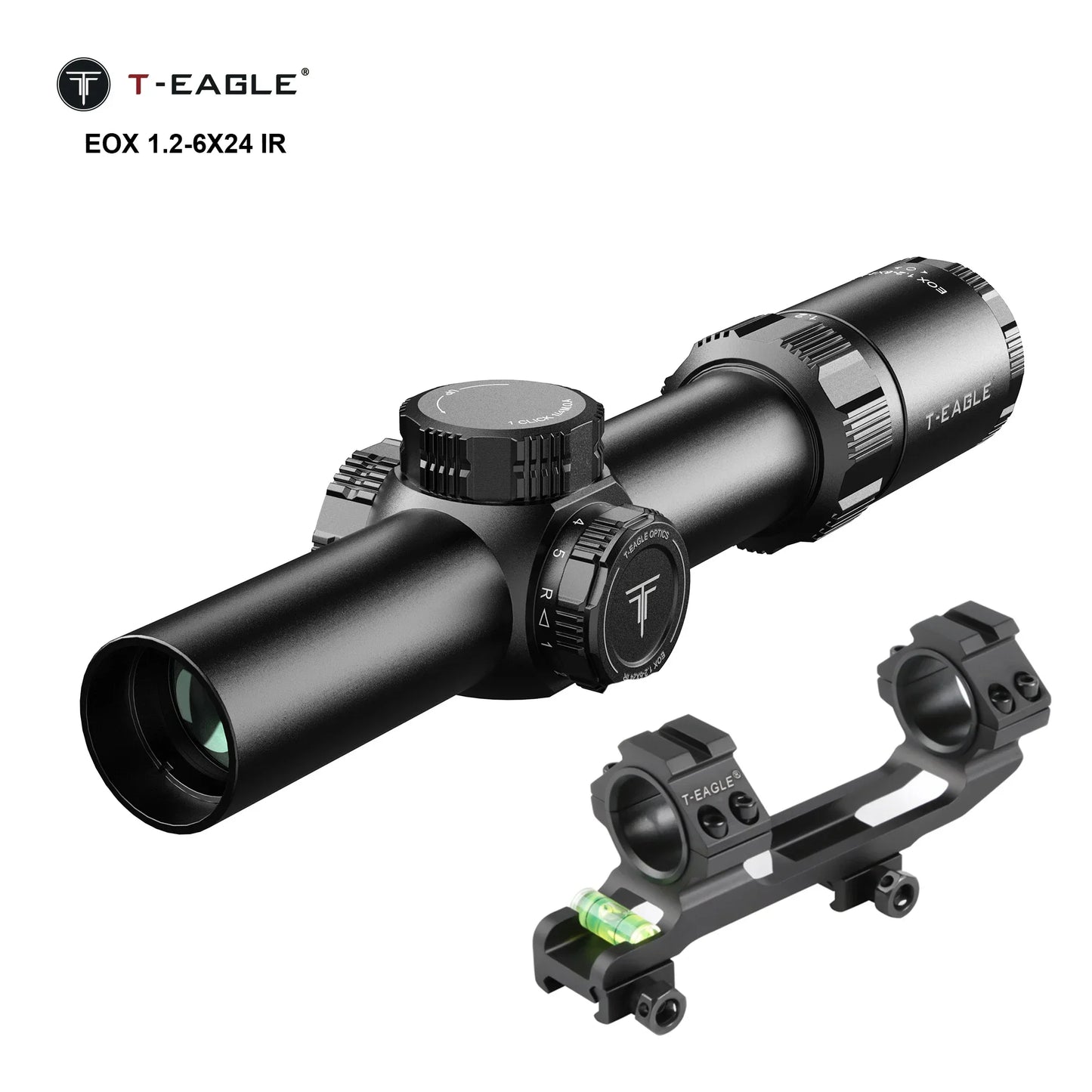 T-EAGLE EOX 1.2-6X24 IR Tactical Riflescope Hunting Spotting Rifle Scope Optical Collimator Air Gun Airsoft PCP Sight