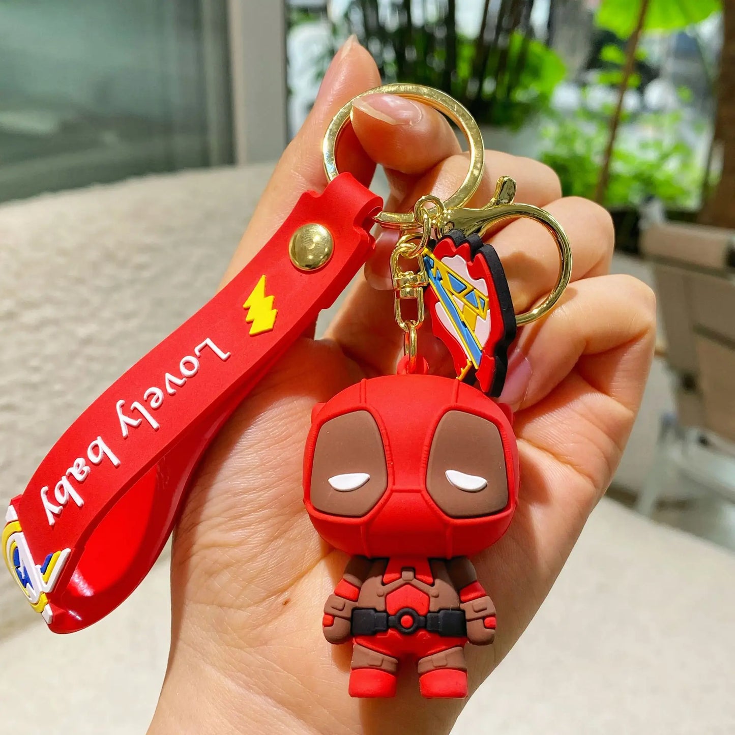 Q Version of The Marvel Series Keychain Cartoon Creative Spider-Man Doll Key Ring Schoolbag Car Key Chain Pendant Student Gifts