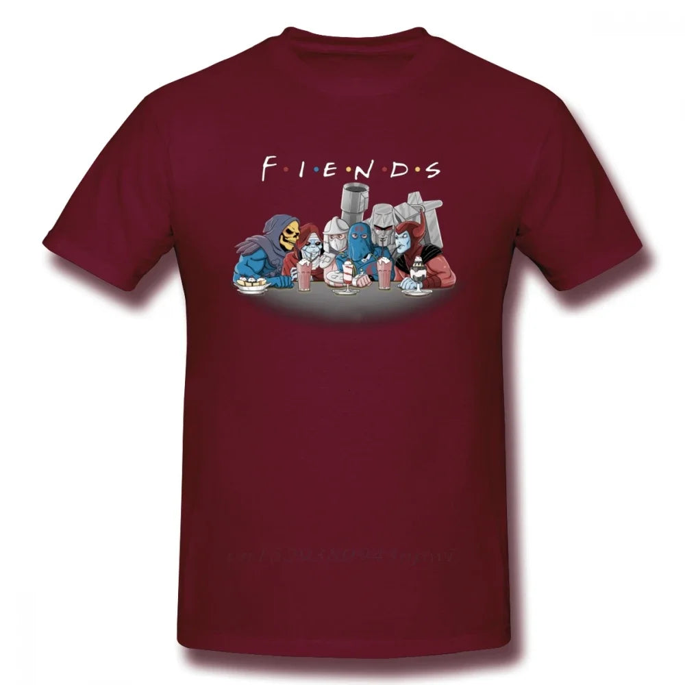 Vintage Cartoon Universe Skeletor Shredder  T Shirt Casual Camiseta Round Neck Funny Friends Homme Tee Shirt