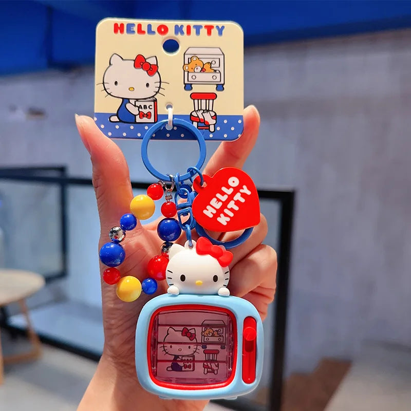 Hello Kitty Keychain Girls Bag Kt Cat Cartoon Doll Toy Exquisite Key Chain Kawaii Surprise Girls Kids Gifts