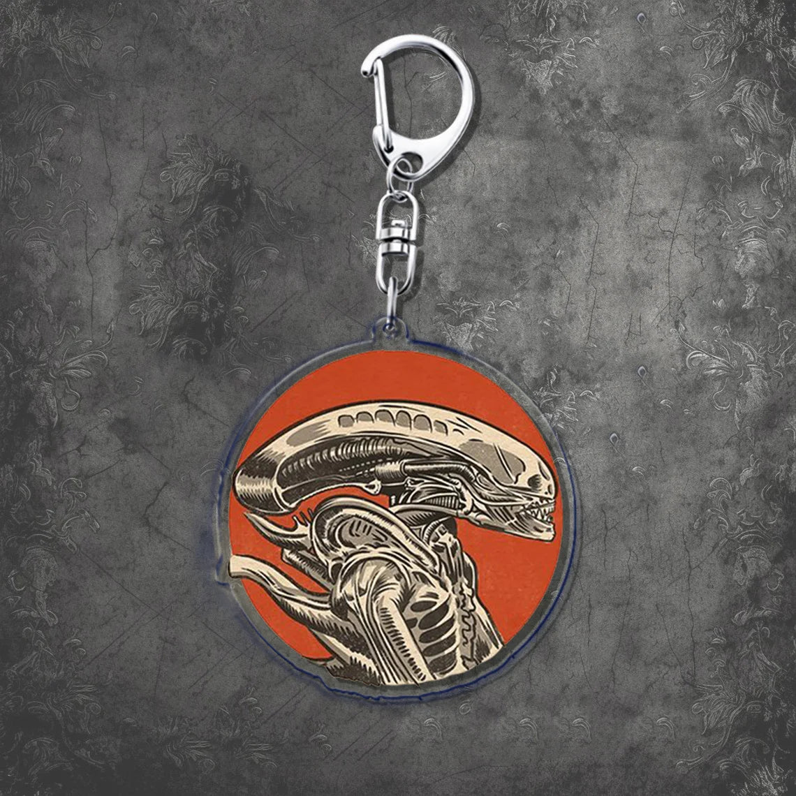 Horror Scary Classic Movie Keychain Key Chain Ring for Bag Xenomorph Sci Fi Keyring Jewelry Gamer Fans Gaming Gift