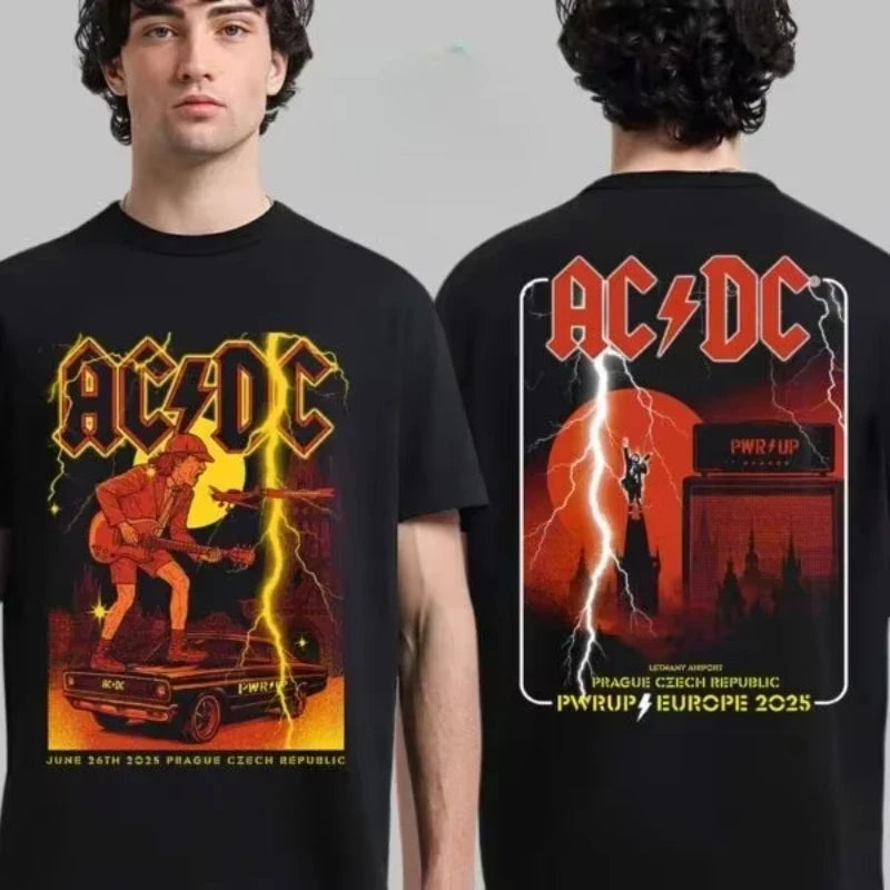 ACDC Back in Black Back in North America PWR UP Tour 2025 Two Sides Unisex T-Shirt A Best-selling and Popular Style Ins Y2k Tops