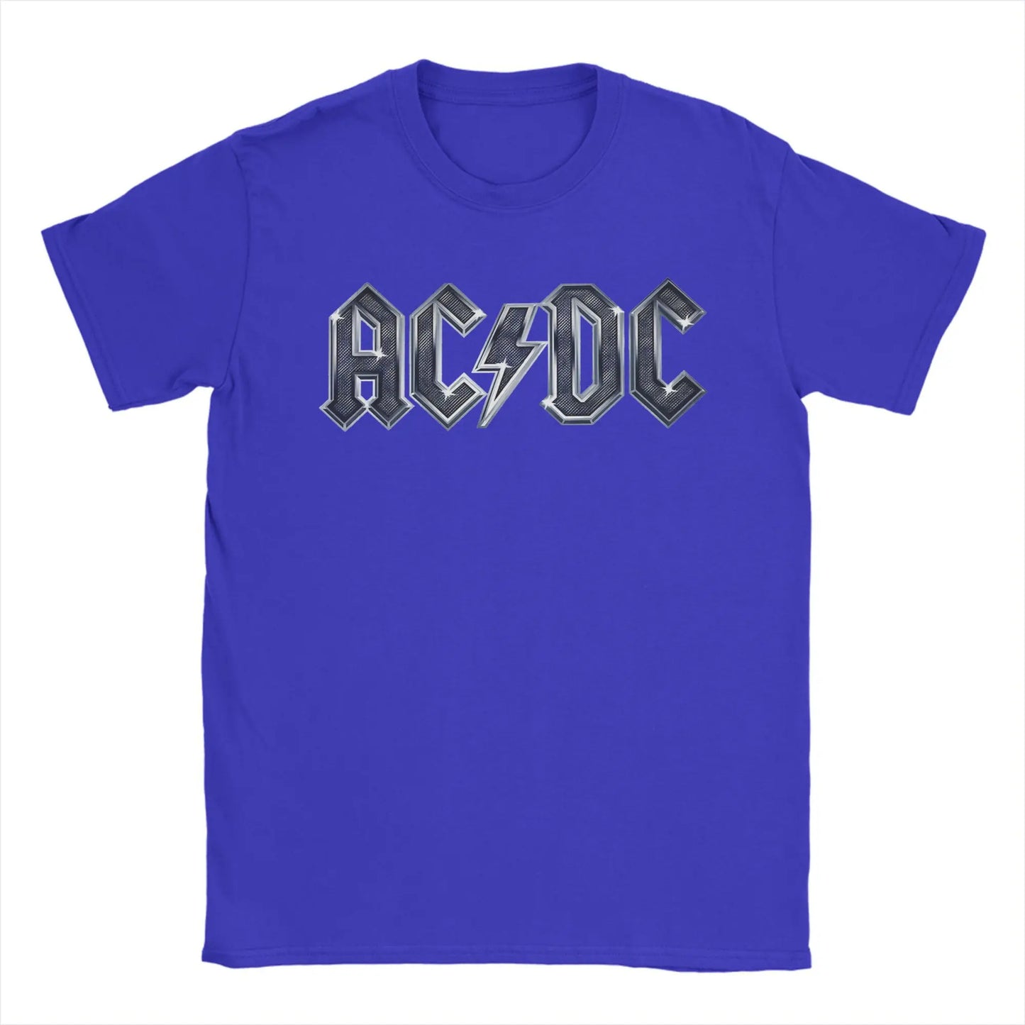 AC-DC T Shirts Men Pure Cotton Funny T-Shirt Crew Neck  Tees Short Sleeve Clothing 4XL 5XL