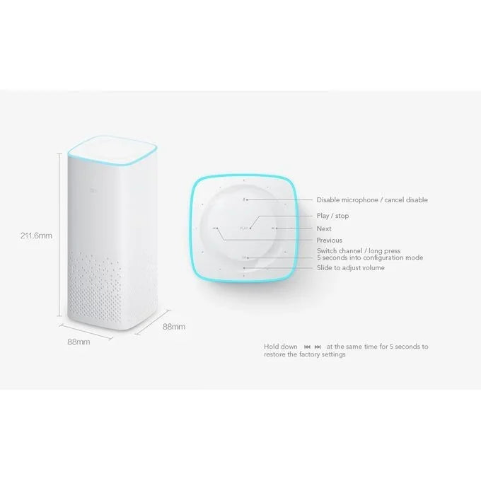 Xiaomi AI Speaker Second Gen Xiaoai Smart Speaker Bluetooth 5.0 Audio Mesh Gateway Voice Remote Control Work with Mi Home APP CN