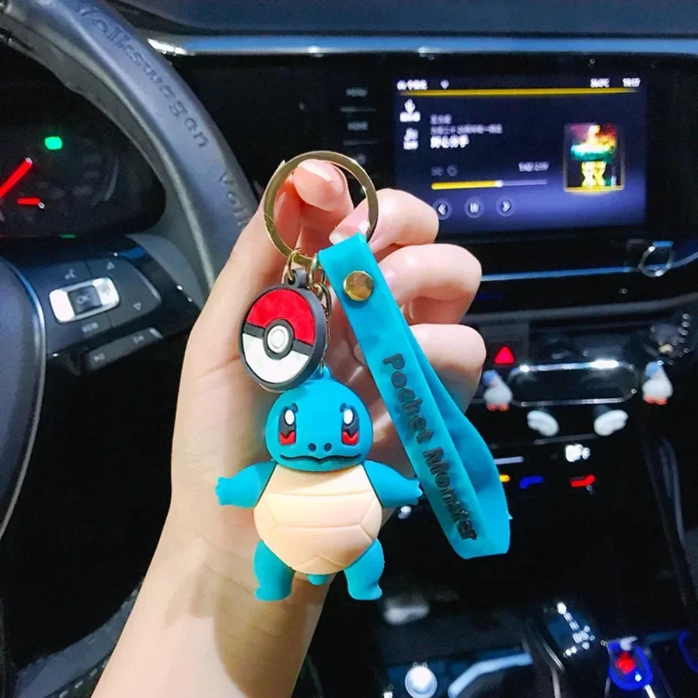 New Pokemon Pikachu Keychain Anime Cartoon Key--Chain Charmander Psyduck Fashion Keyring Pendant Accessories Toys--Kids Gifts