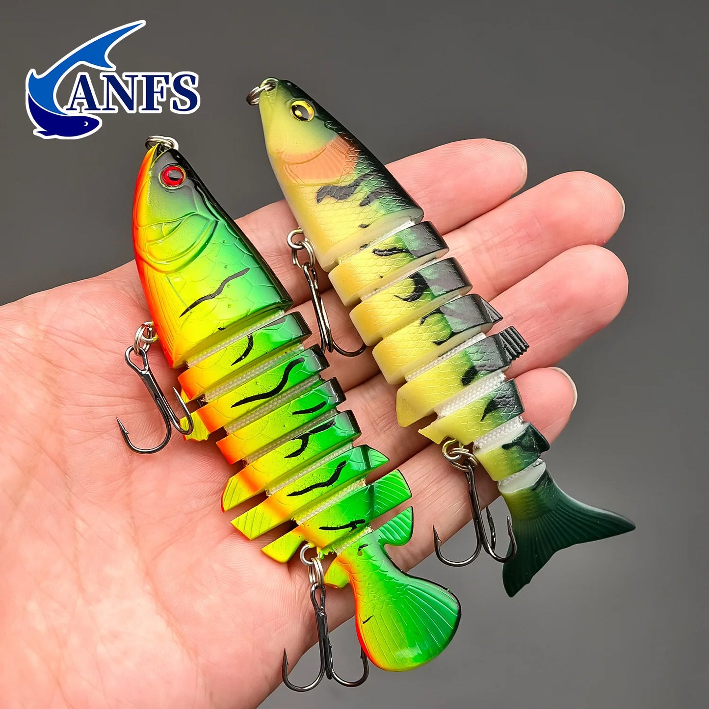 ANFS Fishing Lure Kit of 3piece, Jointed Bait Fishing Lures Assorted Design with Storage Box, Cool Fishing Stuff for Angler