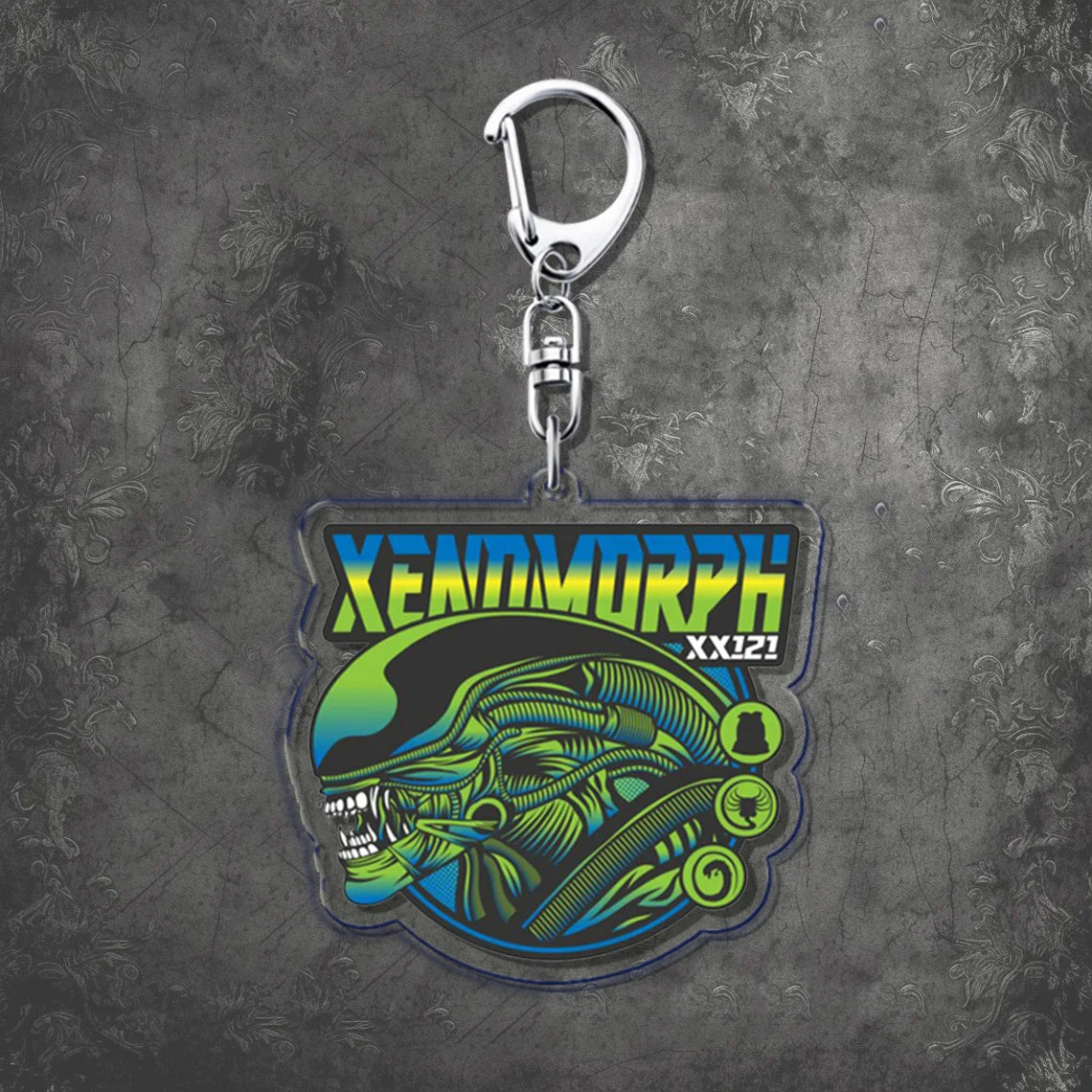Horror Scary Classic Movie Keychain Key Chain Ring for Bag Xenomorph Sci Fi Keyring Jewelry Gamer Fans Gaming Gift
