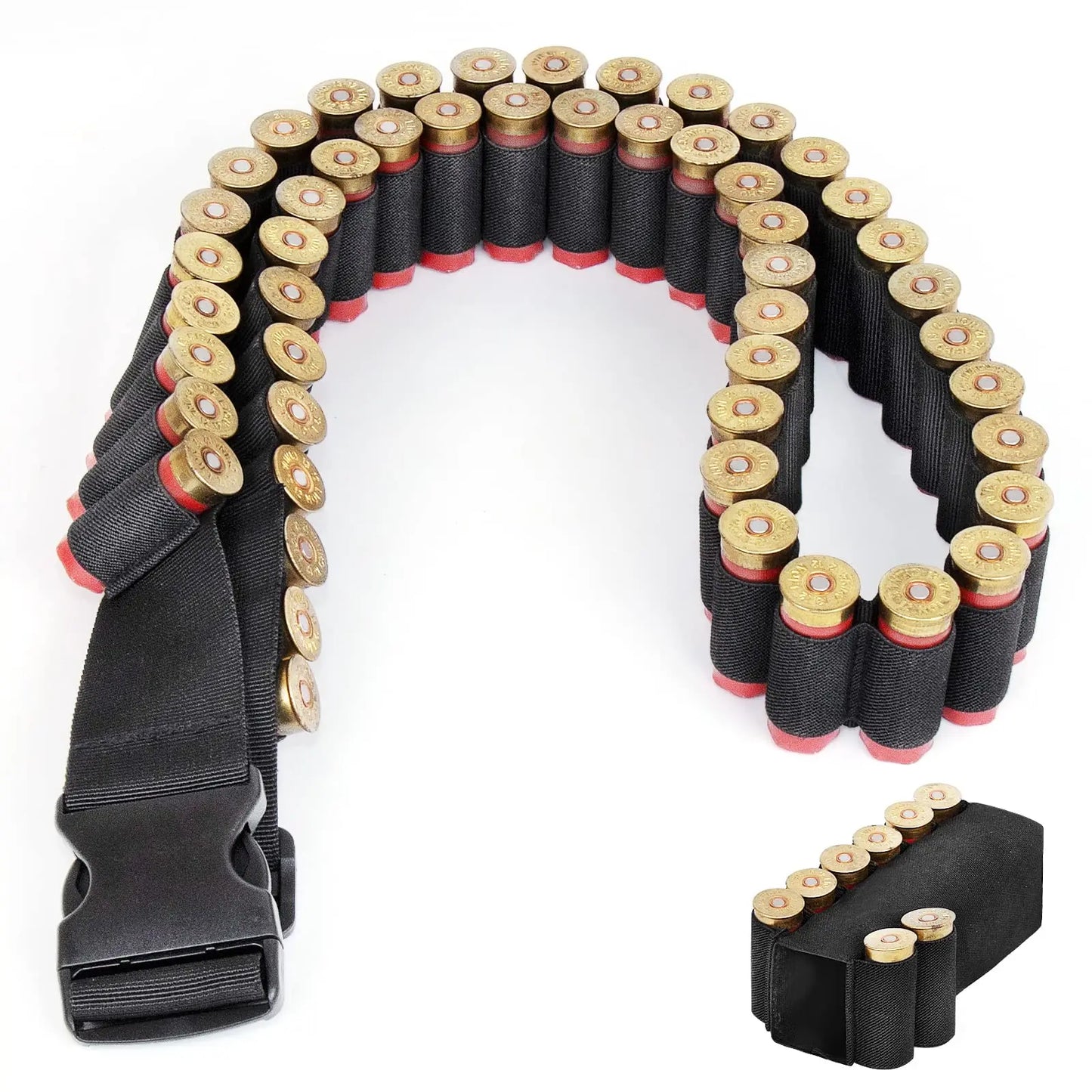 Shotgun Shell Holder, Tactical Shotgun Shell Bandolier, 12 Gauge with 8 Rounds Buttstock, Outdoor Hunting, 50 Rounds