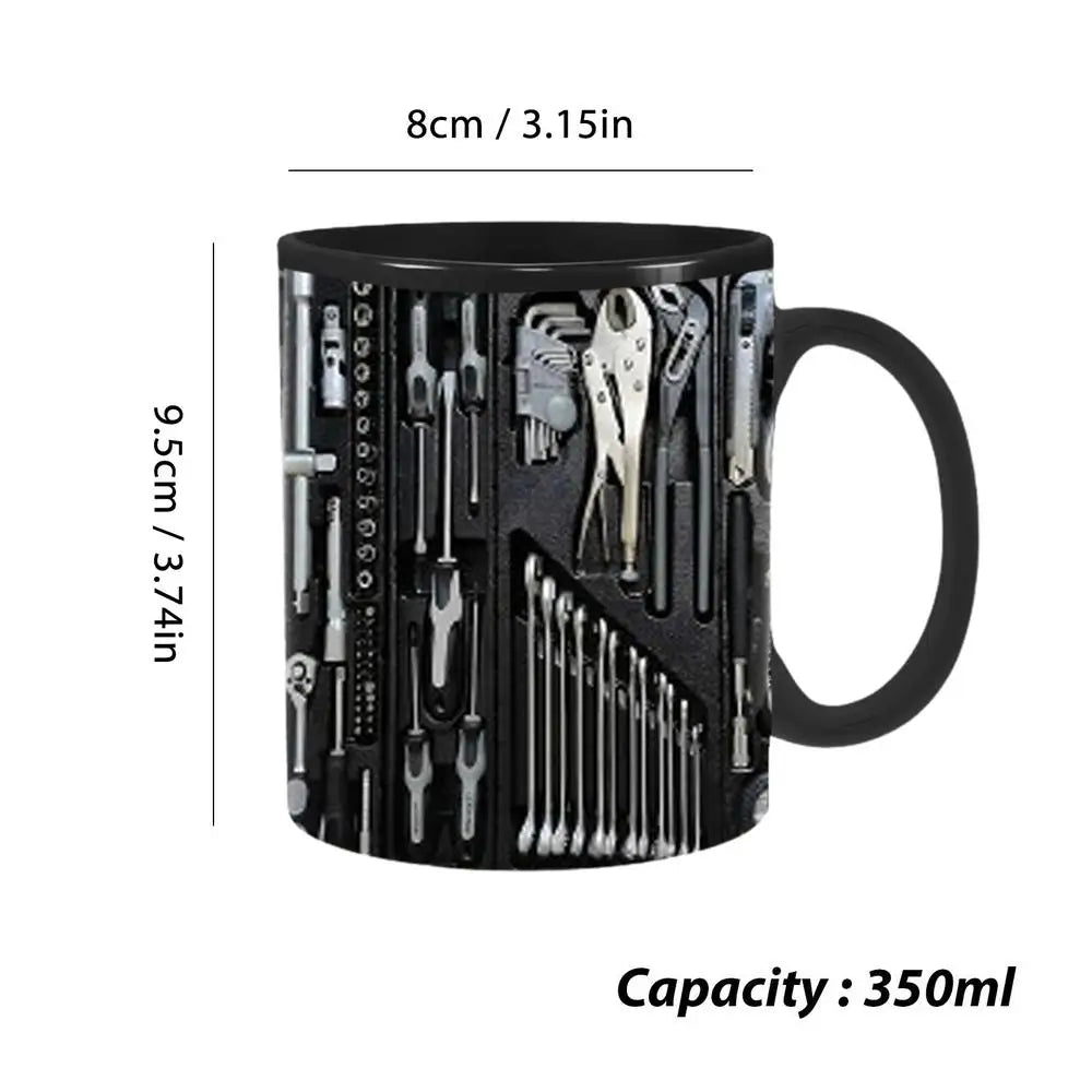 Mechanic Black Mug Black Ceramic Coffee Cup For Mechanics Large Toolbox Coffee Cup Tea Mug For Whiskey Beer Juice Soup Water