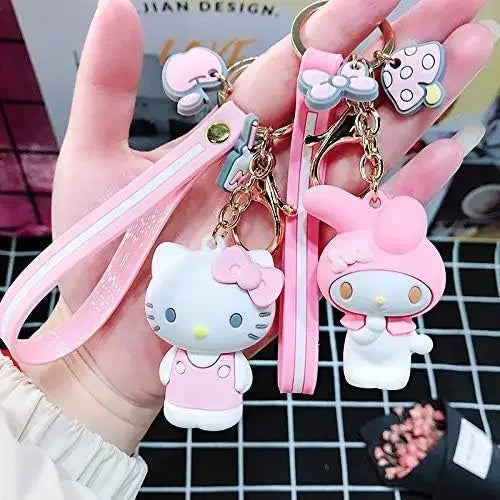 Cute Keychain Kawaii Anime Keychain, Hello Kitty, My Melody,Kuromi,Keroppi, Badtz-Maru, Cinnamoroll, Pompompurin