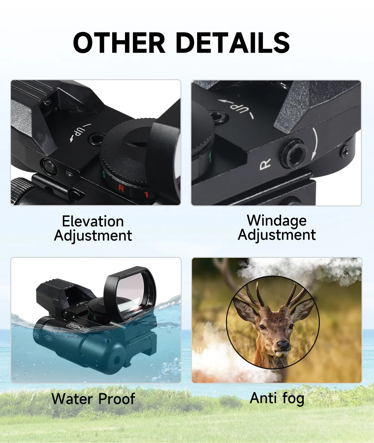 Tactical HD101 Red Dot Sight Series with Laser Combination Riflescope Optical Airsoft Adjustable Reflex 4 Reticle Scope Hunting