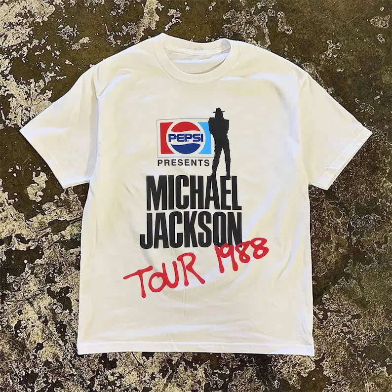 Michael Jackson Tour 1988 Tshirt  Vintage Style  90's Tee  Birthday Gifts
