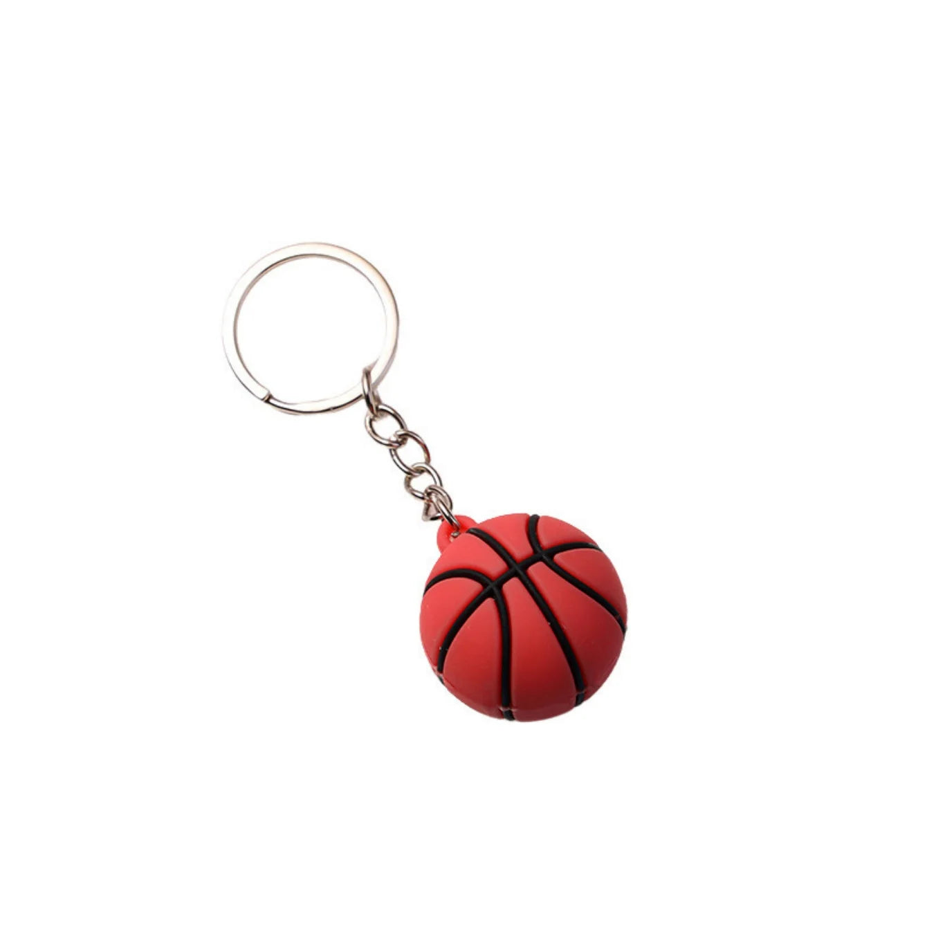 Simulation Football Basketball Volleyball Tennis Rugby Keychain PVC Creative Mini Key Ring Backpack Pendant Car Accessories Gift