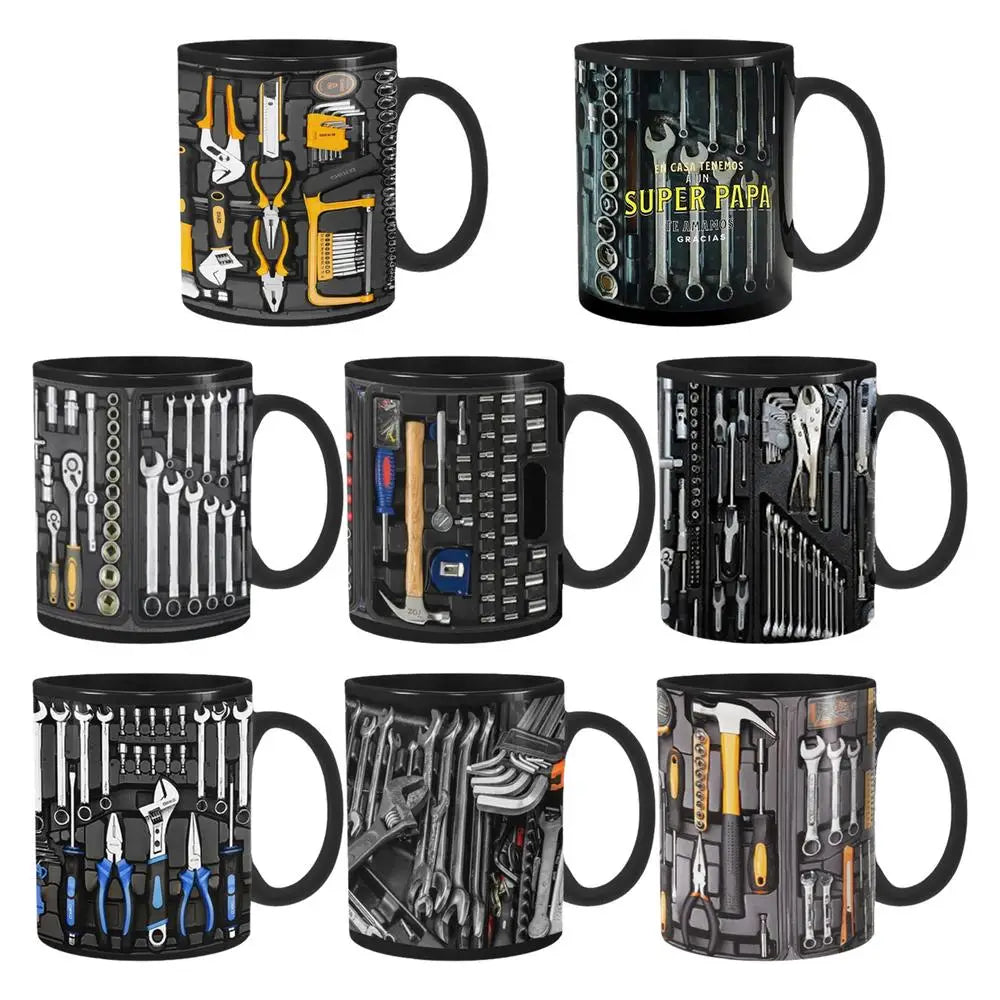 Mechanic Black Mug Black Ceramic Coffee Cup For Mechanics Large Toolbox Coffee Cup Tea Mug For Whiskey Beer Juice Soup Water