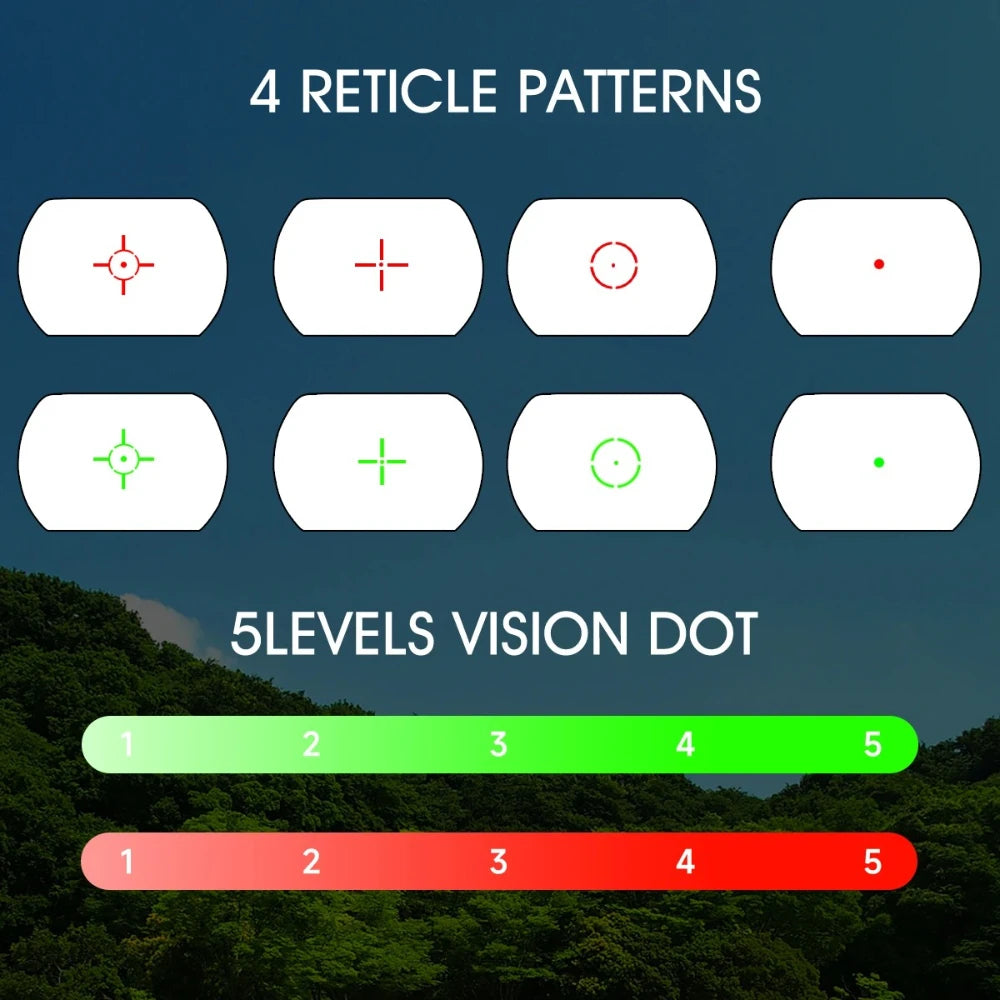 Tactical HD101 Red Dot Sight Series with Laser Combination Riflescope Optical Airsoft Adjustable Reflex 4 Reticle Scope Hunting