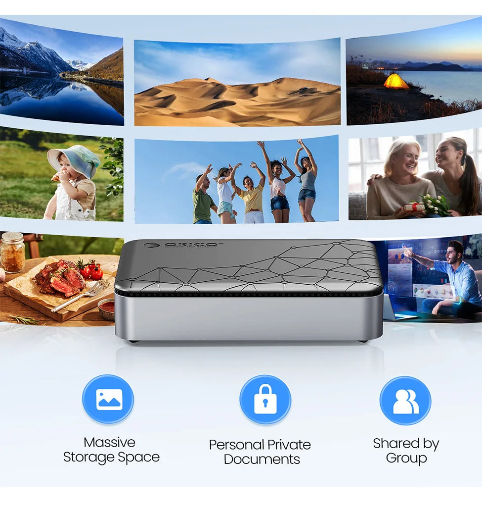 ORICO Private Cloud Nas Network Storage Server Personal Home Automatic Backup 2.5/3.5"SATA HDD Case External Hard Disk Enclosure
