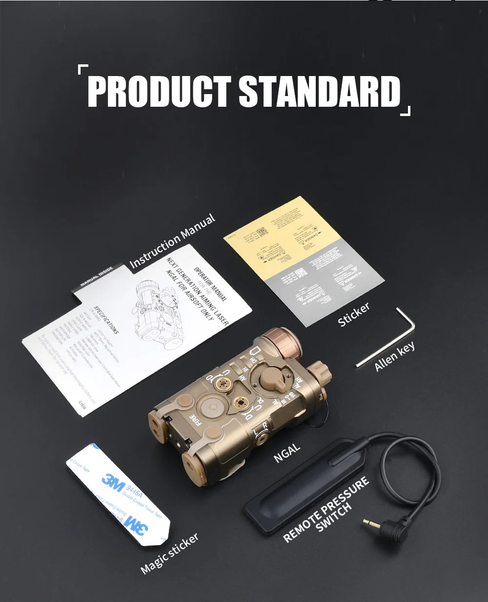 Tactical Metal NGAL Red Dot Green Blue Indicator Surefir M300A M600C Dual Function Switch Fit 20mm Rail Airsoft Hunting Laser