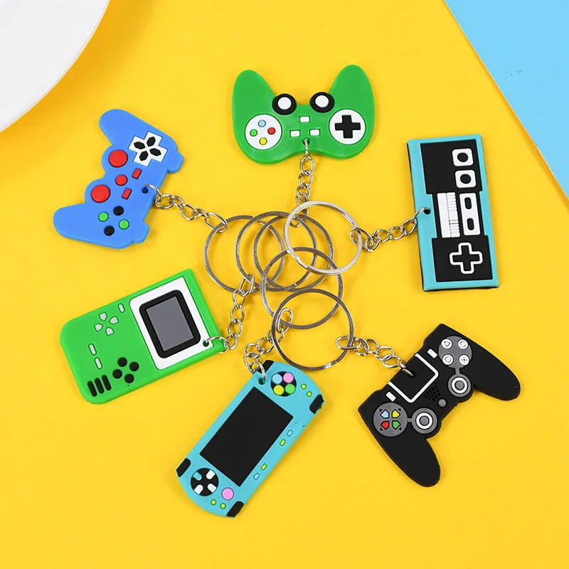 6/12/24Pcs Video Game Machine PVC Keychains Kids Birthday Party Favors Gift for Guest Goodie Pinata Fillers Backpack Pendant Toy