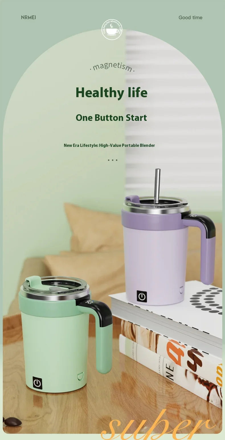 New smart temperature-measuring magnetic automatic stirring cup, electric portable coffee cup, milkshake cup, sports and fitness