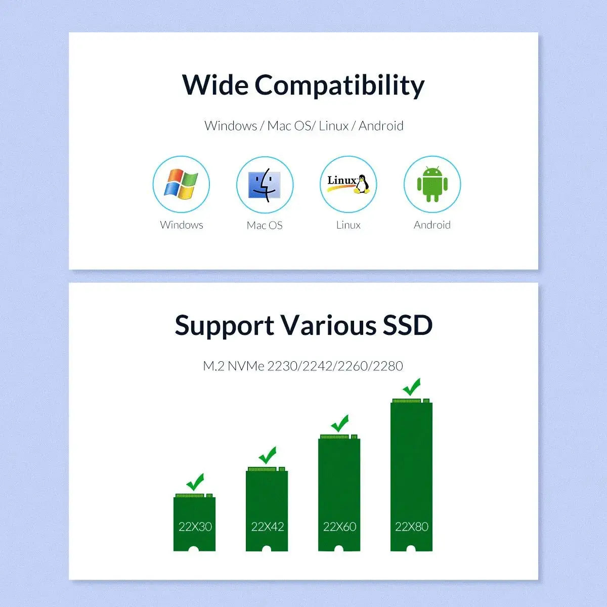 ORICO 20Gbps M.2 NVME SSD Case with Built-in Cooling Fan Type-C M2 NVME SSD Enclosure For M.2 NVME 2230 2242 2260 2280 SSD