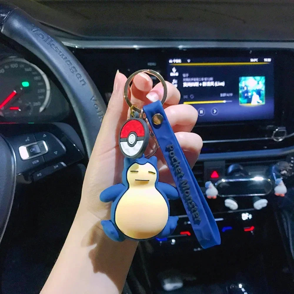 New Pokemon Pikachu Keychain Anime Cartoon Key--Chain Charmander Psyduck Fashion Keyring Pendant Accessories Toys--Kids Gifts