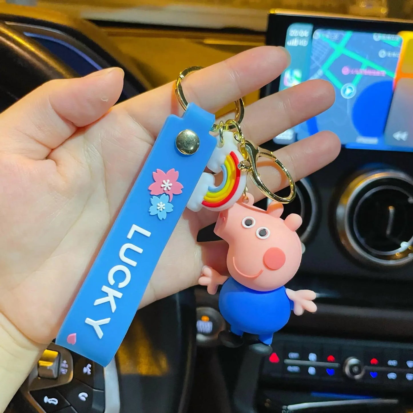 New Cute Peppa Pig Anime Cartoon Keychain Pendant Kawaii Creative Student Couple Bag Pvc Doll Car Accessories Birthday Gifts