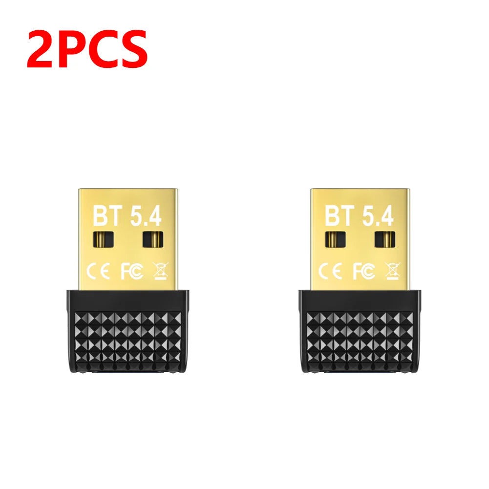 BT 5.4 Adapter USB BT 5.3 Dongle Plug and Play Wireless BT Transmitter Receiver for PC Mouse Keyboard Headphones Speakers