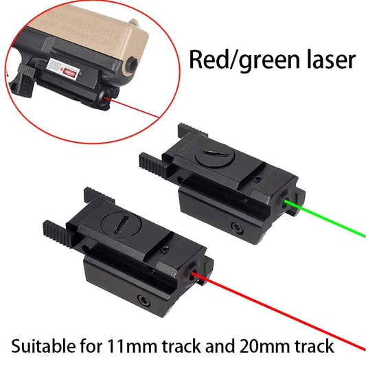 Tactical Handgun Red Dot Green Laser Pointer Sight Rifle 11mm 20mm Picatinny Rail For G17 19 Hunting Pistol Sighter