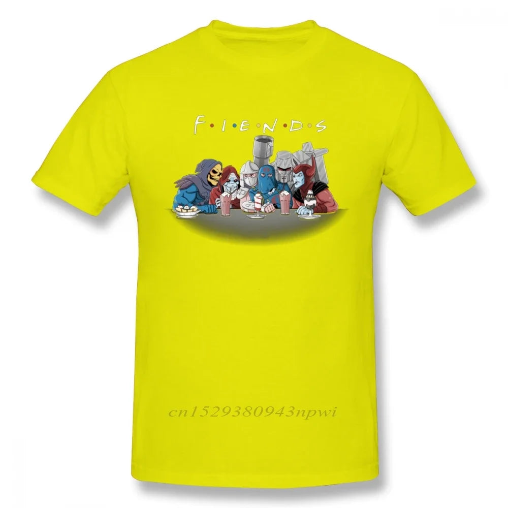 Vintage Cartoon Universe Skeletor Shredder  T Shirt Casual Camiseta Round Neck Funny Friends Homme Tee Shirt