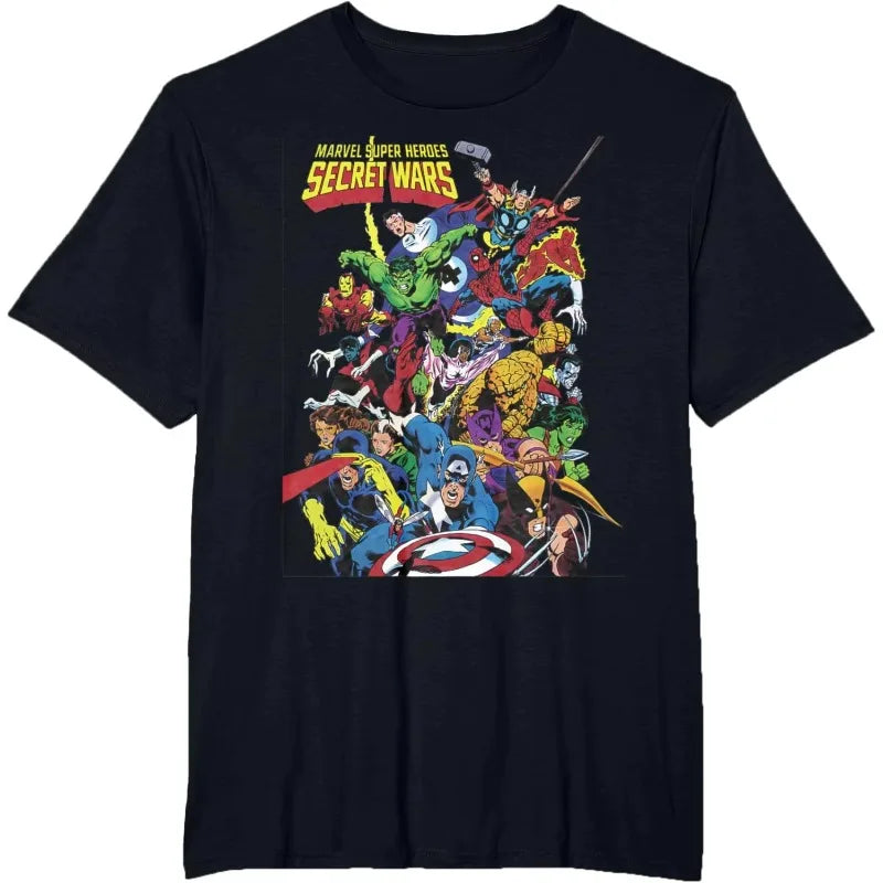 Original Superhero Cartoon Print T-shirt Marvel Summer New Men's and Women's Street Fashion Loose Casual Short-sleeved Top