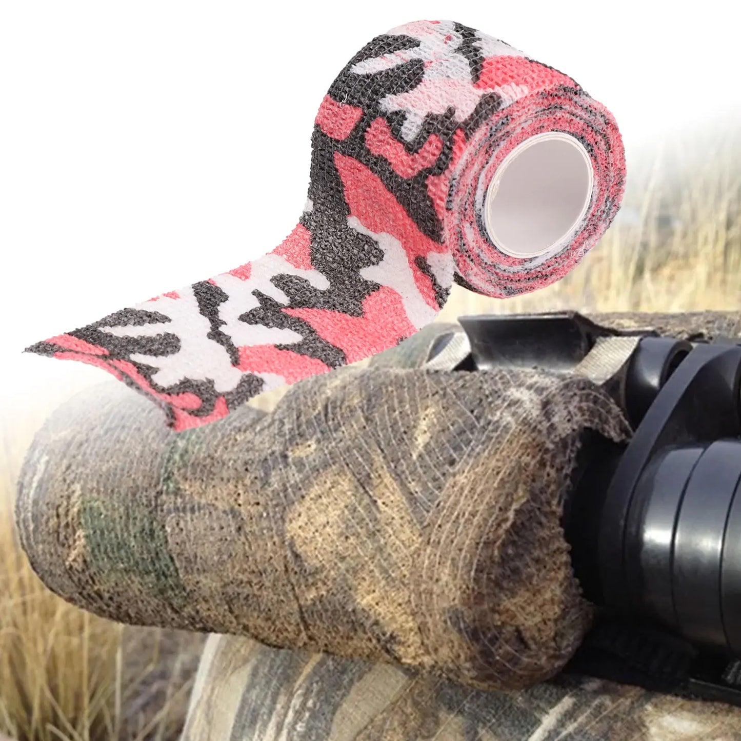 Hand Tool Camo Form Reusable Self Cling Camo Hunting Rifle Provide Insulation Fabric Tape Wrap Polyester Camouflage Equipment