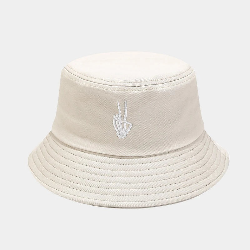 Fashionable Embroidered Fisherman's Hat Beach Men's And Women's Fishing Hat Outdoor Sun Hat Cartoon Pattern
